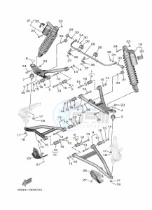 YXE850EN YXE85WPHM (BAND) drawing FRONT SUSPENSION & WHEEL