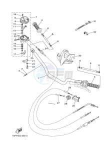 YFZ450R (BW2V) drawing STEERING HANDLE & CABLE