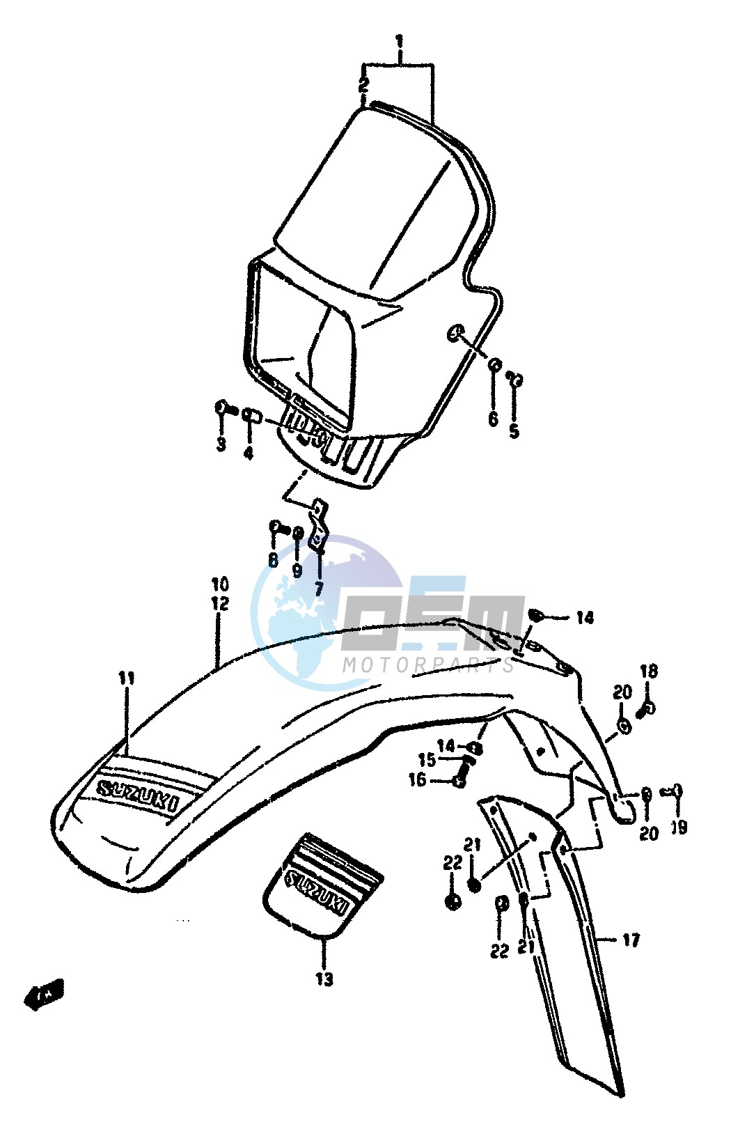 HEADLAMP COVER-FRONT FENDER (MODEL H E15,E18,E24,MODEL J E15