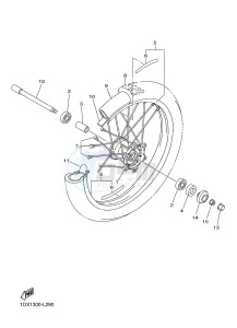 WR450F (1DXA) drawing FRONT WHEEL