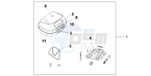 SH125S drawing TOP BOX 45L HIGHLAND GREEN MET