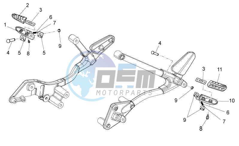 Rear footrests