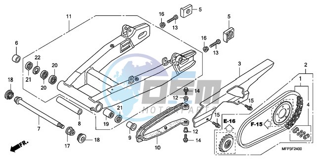 SWINGARM/CHAIN CASE