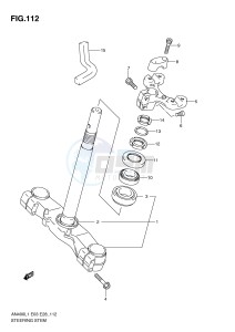 AN400 (E3-E28) Burgman drawing STEERING STEM (AN400L1 E33)