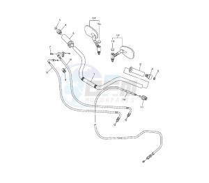 XVS A MIDNIGHT STAR 950 drawing STEERING HANDLE AND CABLE