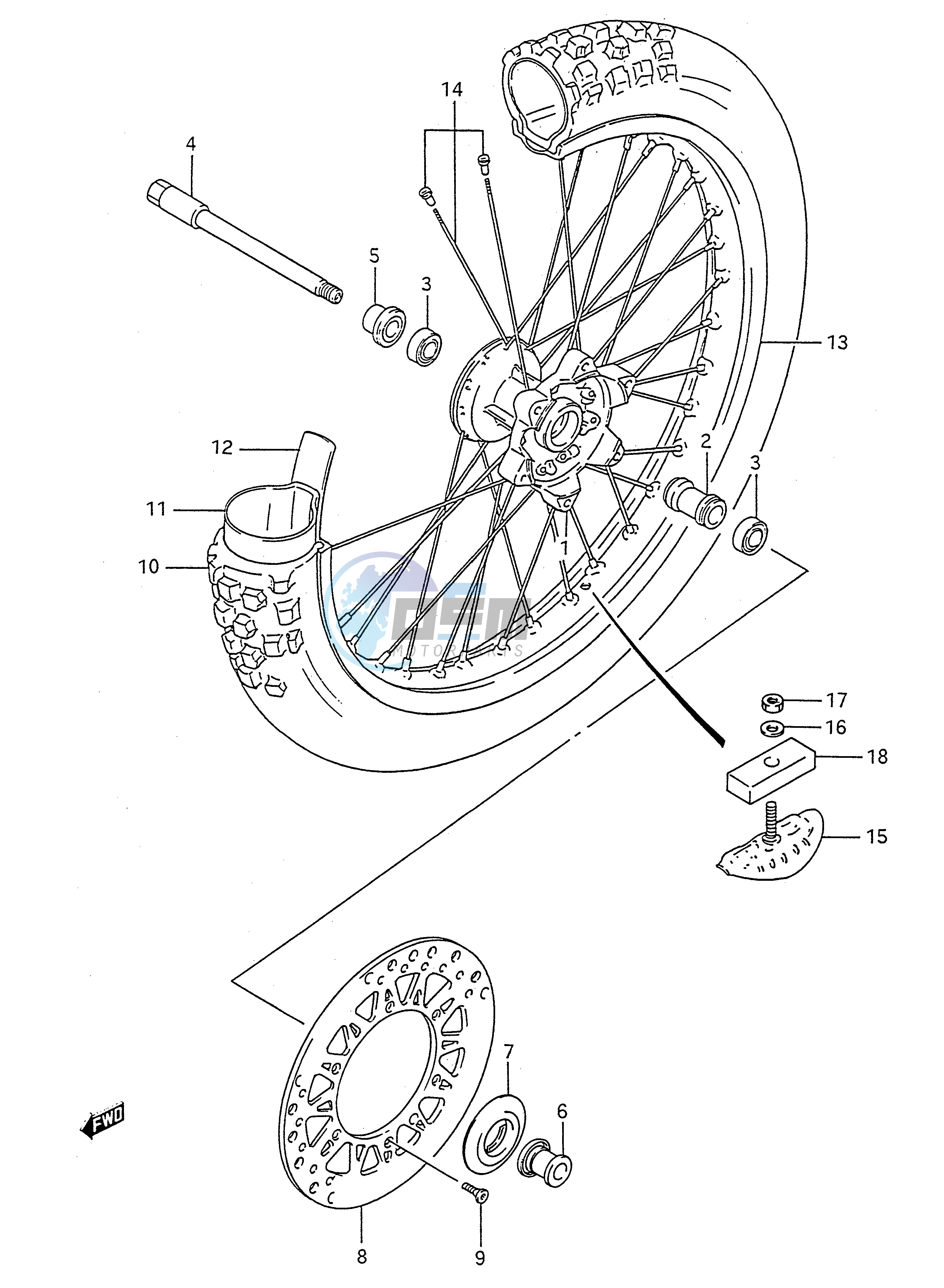 FRONT WHEEL (MODEL K L M)