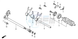 VTR1000SP RC51 drawing GEARSHIFT DRUM