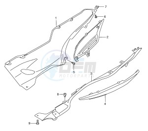 AN250 (E2) Burgman drawing SIDE LEG SHIELD (MODEL W X)