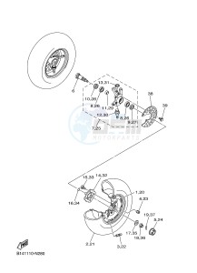 YFM350A YFM350TE GRIZZLY 350 2WD (B142 B143 B144) drawing FRONT WHEEL