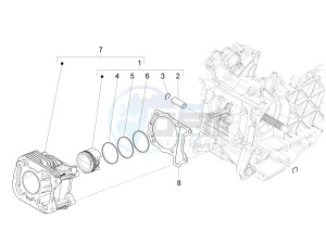 GTS Super 150 ie 4T 3V (APAC) (Au, Ex, Jp, Ri, T, V) drawing Cylinder-piston-wrist pin unit