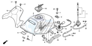 CBR125RS drawing FUEL TANK (CBR125R/RS/RW5/RW6/RW8)