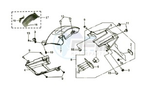 GTS 125 drawing REAR FENDER