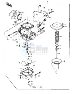 KZ 250 D [KZ250] (D1) [KZ250] drawing CARBURETOR -- 80 D1- -