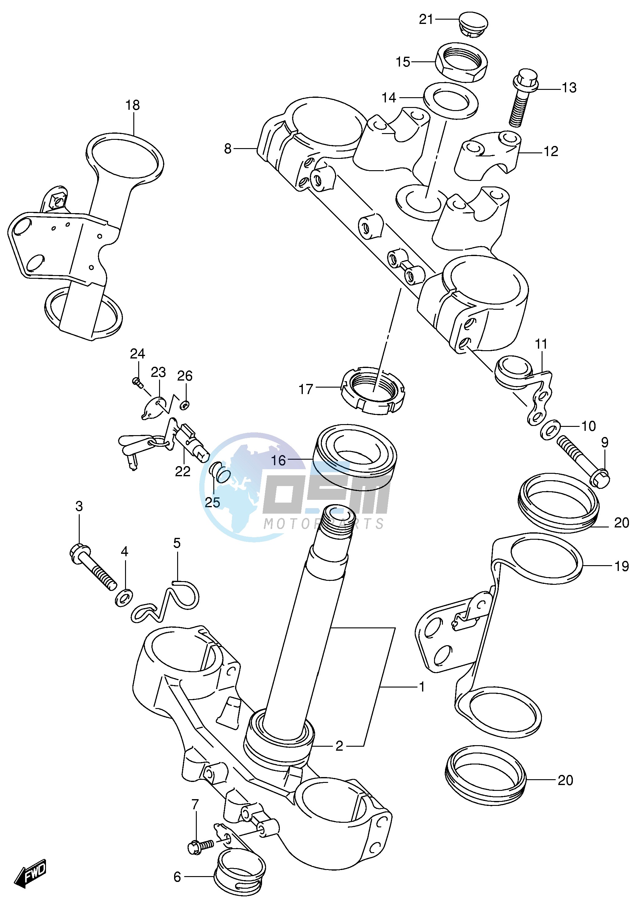 FRONT FORK BRACKET (DR-Z400EY EK1 EK2 K3 EK3 EK4 E24)