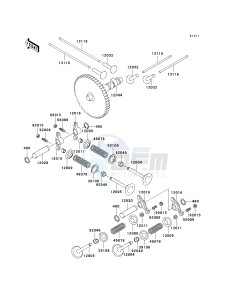 KAF 620 F MULE 3020 TURF (F1-F3) MULE 3020 TURF drawing VALVE-- S- -_CAMSHAFT-- S- -