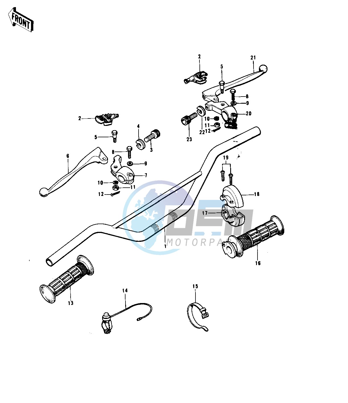 HANDLEBAR -- 74-76 KX125_A_A3- -