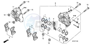 CB1000RA France - (F / CMF) drawing FRONT BRAKE CALIPER (CB1000R)