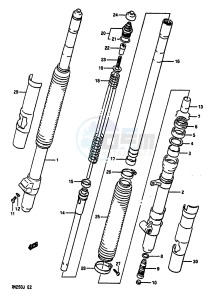 RM250 1988 drawing FRONT FORK