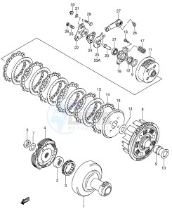 LT-F250 (E3-E28) drawing CLUTCH (MODEL K2)