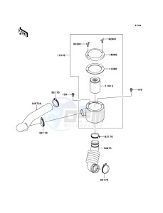 MULE_600 KAF400B8F EU drawing Air Cleaner-Belt Converter