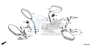 CRF250LAH CRF250LA ED drawing MIRROR/ KNUCKLE GUARD