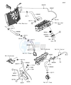 NINJA ZX-6R ABS ZX636FGF FR GB XX (EU ME A(FRICA) drawing Water Pipe