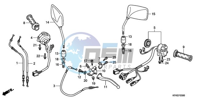 HANDLE LEVER/SWITCH/CABLE /MIRROR