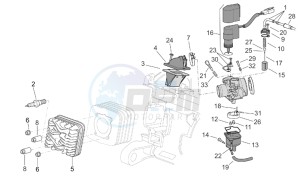 Mojito 50 Custom eng. Piaggio drawing Cylinder head - carburettor