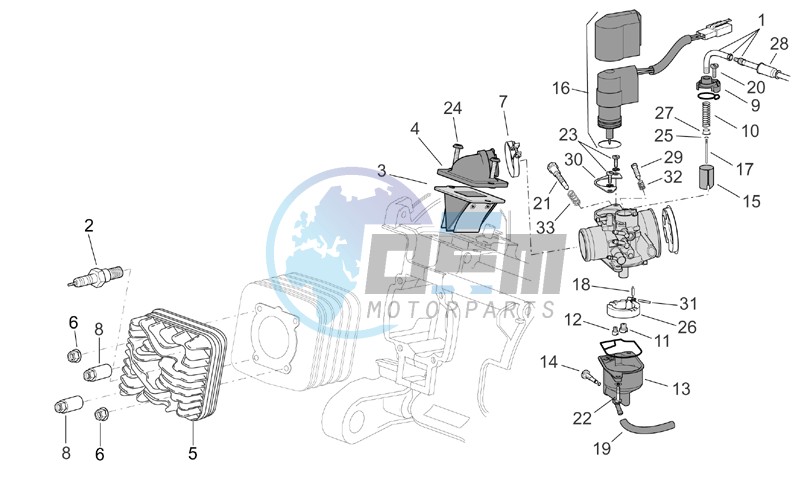 Cylinder head - carburettor