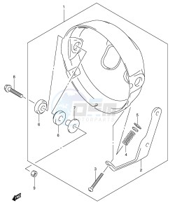 SV1000 (E2) drawing HEADLAMP HOUSING (SV1000 U1 U2 K3 K4)