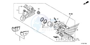 CBR125RSF CBR125RS E drawing REAR BRAKE CALIPER