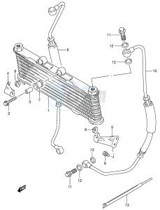 GSX600F (E2) Katana drawing OIL COOLER