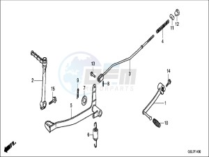 CRF50FH Europe Direct - (ED) drawing BRAKE PEDAL/KICK STARTER ARM