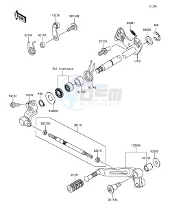 Z1000SX_ABS ZX1000MFF FR GB XX (EU ME A(FRICA) drawing Gear Change Mechanism