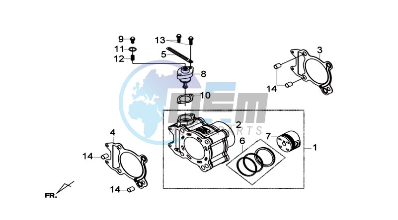 CYLINDER MET PISTON