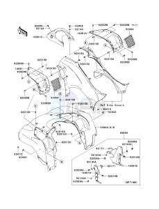 KVF 750 B (BRUTE FORCE 750 4X4I) (B6F-B7FA) B7F drawing FRONT FENDER-- S- -