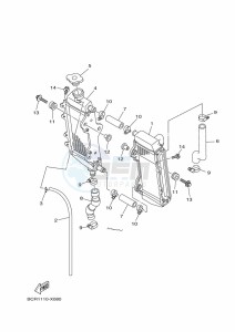 YZ250 (BCRL) drawing RADIATOR & HOSE