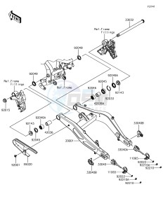 Z650 ER650HJF XX (EU ME A(FRICA) drawing Swingarm