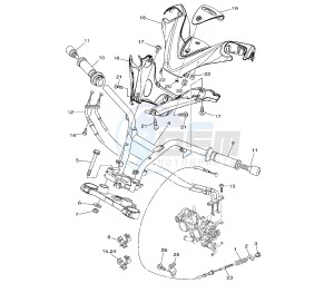 XP T-MAX ABS 500 drawing STEERING HANDLE AND CABLE