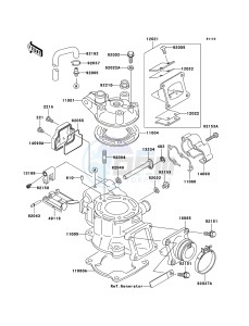 KX85 / KX85 II KX85B6F EU drawing Cylinder Head/Cylinder