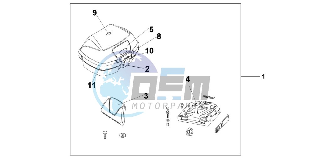 TOP BOX 45L PETROL BLUE M