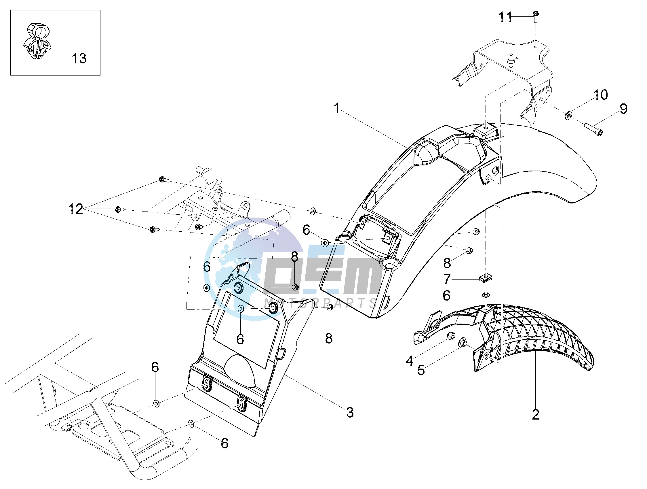 Rear mudguard