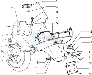 Hexagon 150 EXV1T 150cc drawing Licence plate holder and case compartment lamp