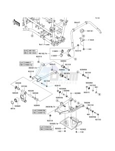 KVF 650 G [BRUTE FORCE 650 4X4I HARDWOODS GREEN HD] (G6F-G9F) G9F drawing REAR SUSPENSION