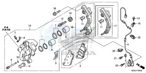 CB500FE CB500F UK - (E) drawing FRONT BRAKE CALIPER