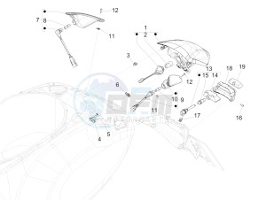 Sprint iGET 125 4T 3V ABS (EMEA) drawing Rear headlamps - Turn signal lamps