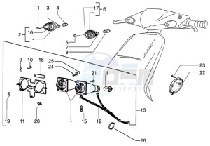 NRG 50 MC3 DT drawing Front light-front turn sig. Lamp