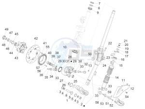 SPRINT 150 4T 3V IE ABS E3 (NAFTA) drawing Fork/steering tube - Steering bearing unit