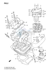 VL1500 (E3-E28) drawing CYLINDER HEAD (FRONT)