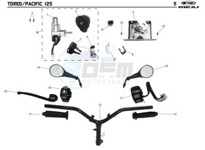 TOREO-PACIFIC-125-PACIFIC drawing HANDLEBAR - CONTROLS